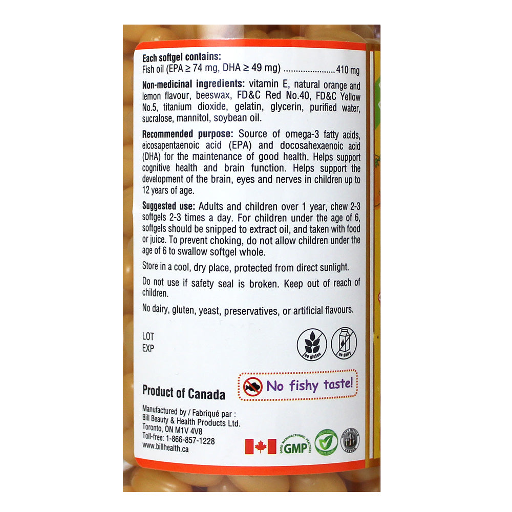 BILL Natural Sources® Orange Burst Omega-3 Fish Oil 300 Chewable Softgels