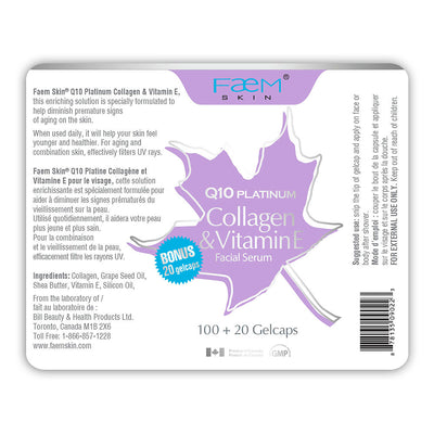 Faem Skin® Q10 Platinum Collagen & Vitamin E 120 capsules