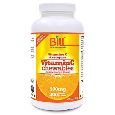 BILL Natural Sources® Vitamin C 500mg Chewable Tablets (Orange Flavour)