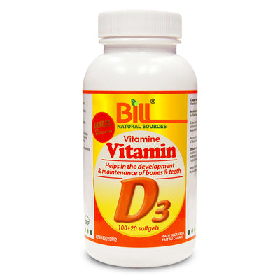 BILL Natural Sources® Vitamin D3 400IU 120 Softgels