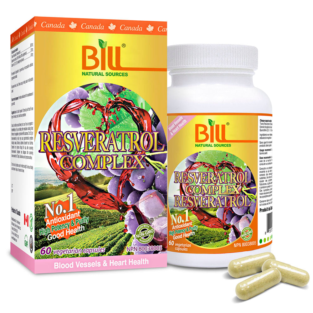 BILL Natural Sources® Resveratrol 60 Vegetarian Capsules