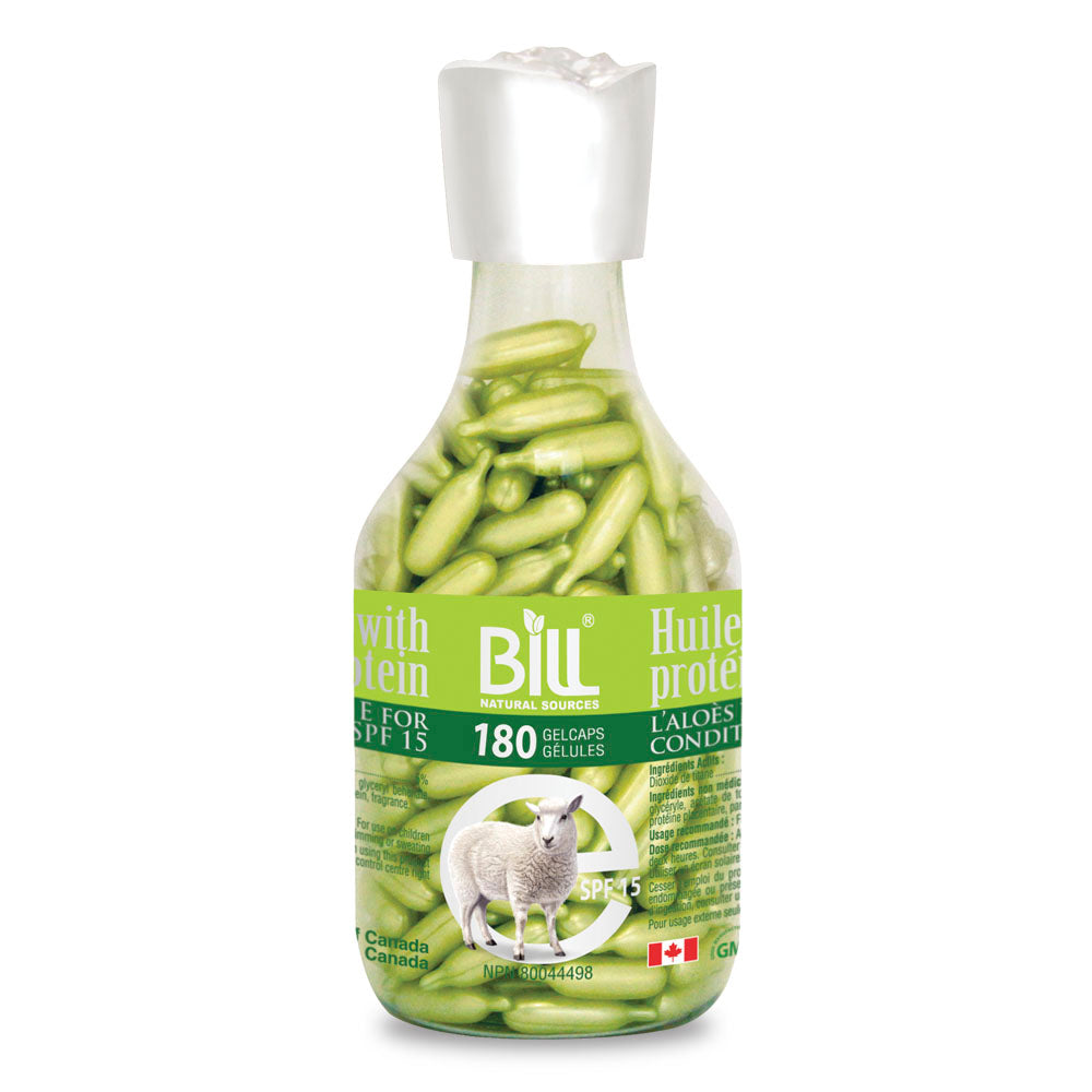 BILL Natural Sources® Facial Oil with Placenta Protein with Aloe Vera & Vitamin E SPF15 Gelcaps