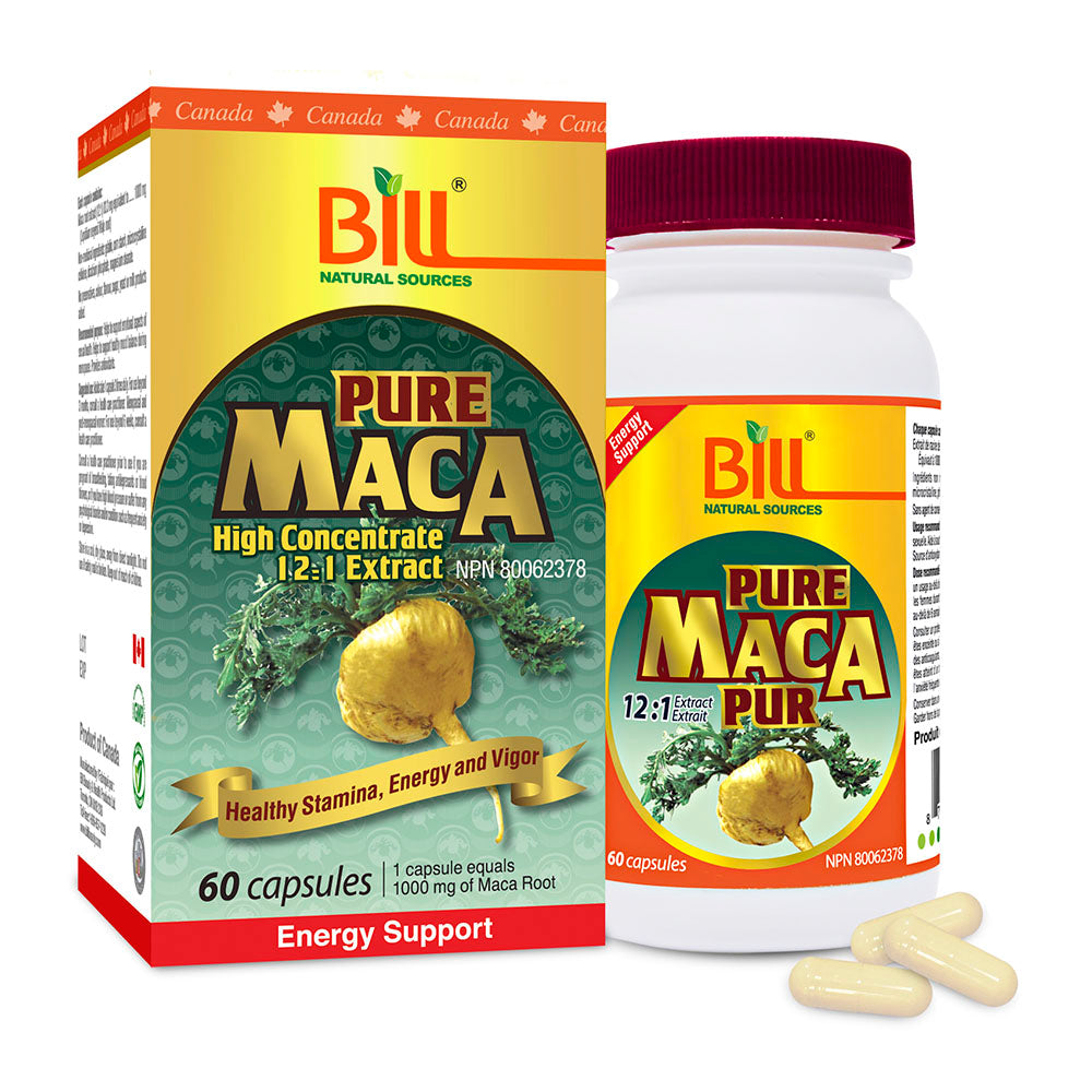BILL Natural Sources® Pure Maca 1000mg 12:1 Extract 60 Capsules