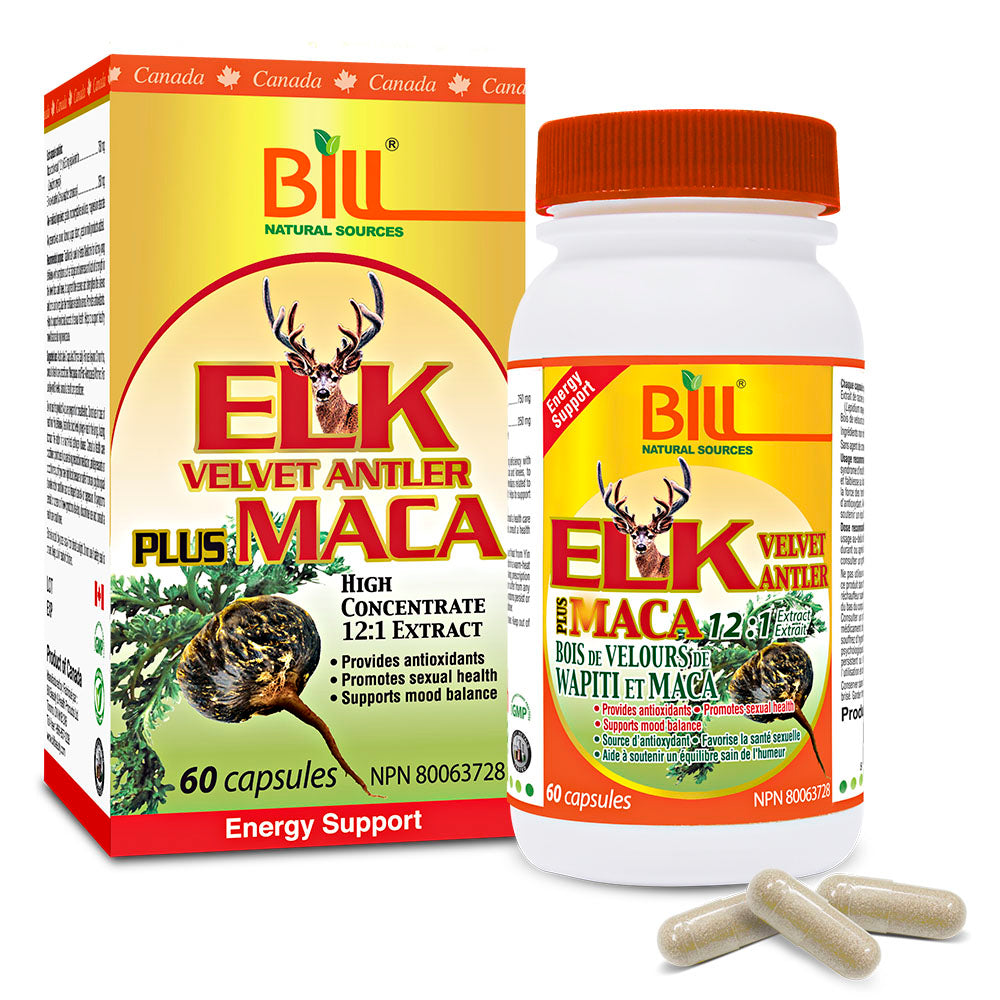 BILL Natural Sources® Elk Velvet Antler Plus Maca 60 Capsules