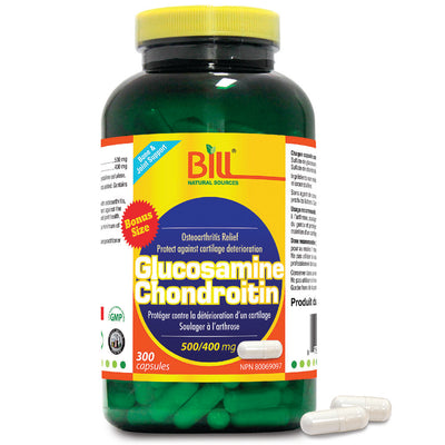 BILL Natural Sources® Glucosamine 500mg + Chondroitin 400mg 300 capsules