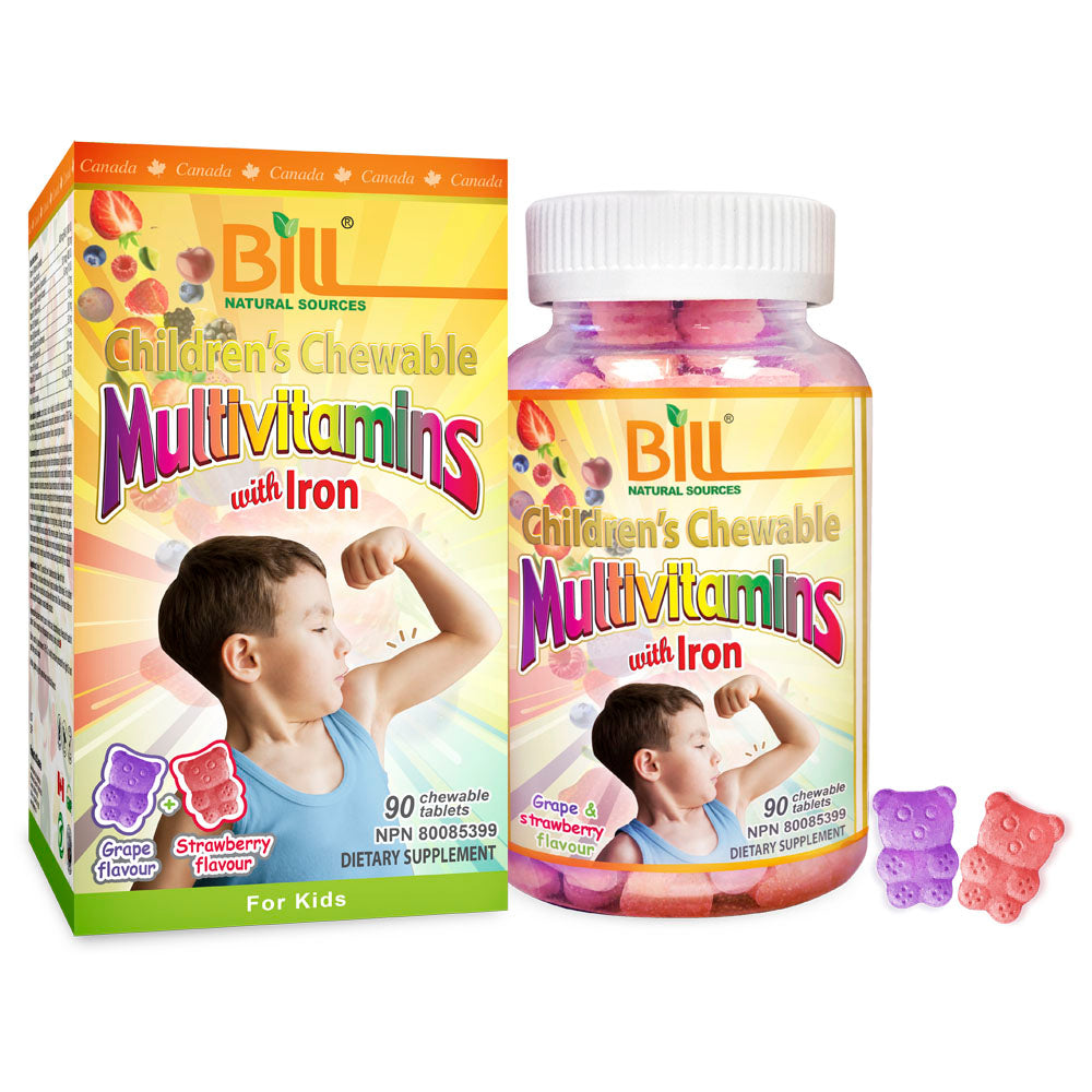 BILL Natural Sources® Children's Multivitamins with Iron 90 Chewable Tablets