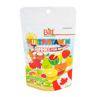 BILL Natural Sources® Children's Multivitamins 30 Gummies in Aluminum Foil Bag