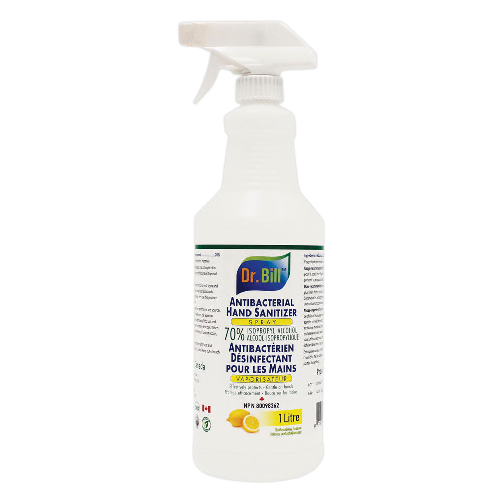 Dr. BILL Antibacterial Hand Sanitizer Spray 1 Litre (Lemon Flavour）