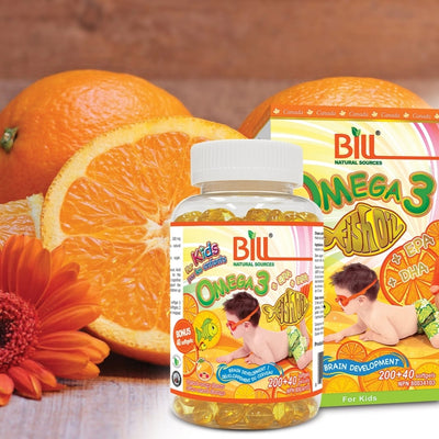 康加美®儿童香橙味鱼油 500毫克 240粒软胶囊